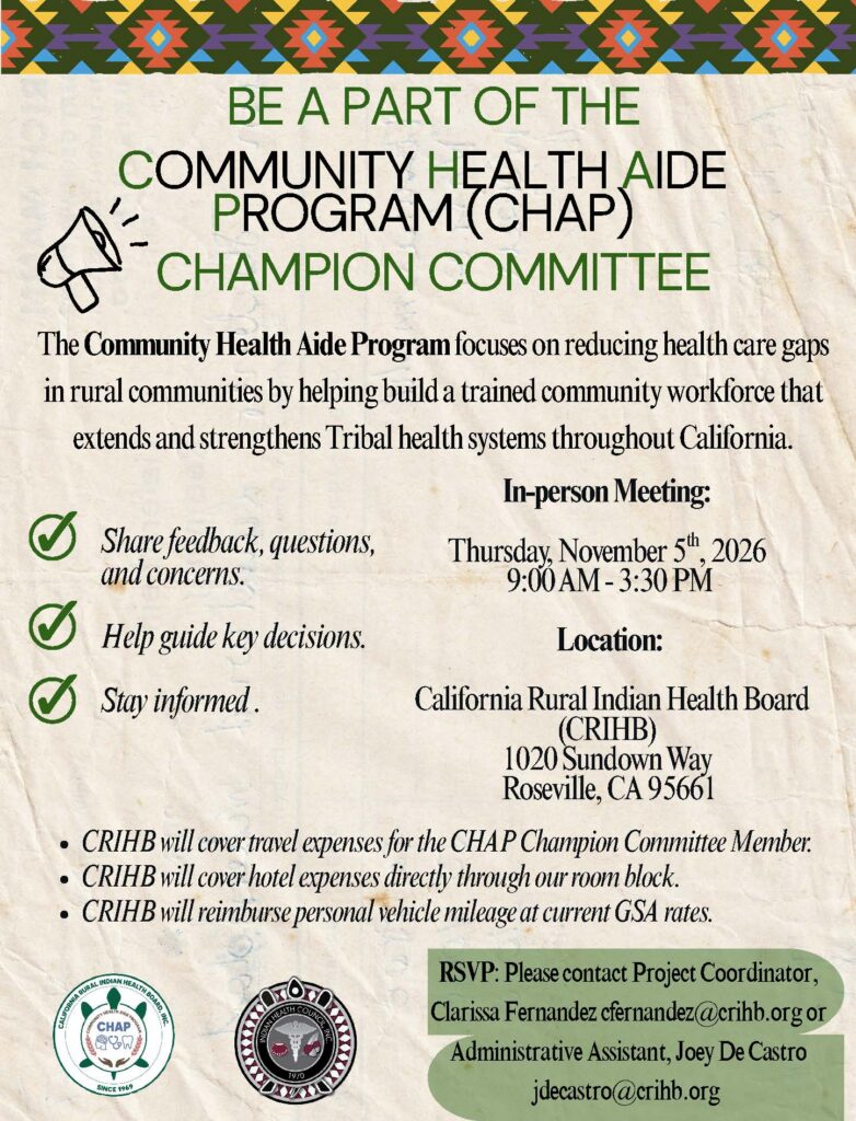 Community Health Aide Program (CHAP) Champion Committee